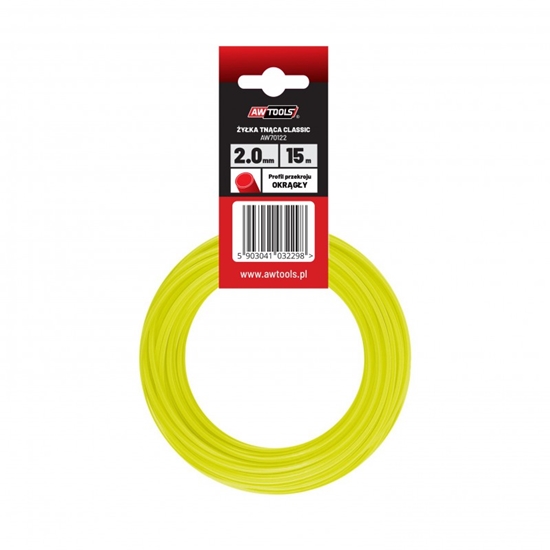 Изображение Aukla trimmerim AWTools AW70105; (1,6 mm/10 m) dzeltena, apaļš
