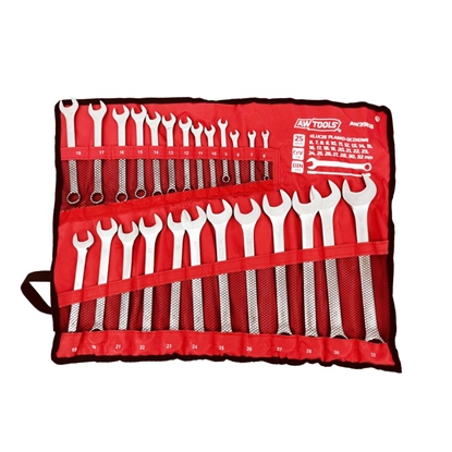 Изображение AWTools klucz komplet pasko-oczkowy 25 sztuk 6mm-32mm, matowe (AW39818)