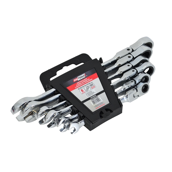 Изображение AWTOOLS KLUCZE PASKO-OCZKOWE Z GRZECHOTK PRZEGUBOWE KOMPLET 6 szt. 8-19mm