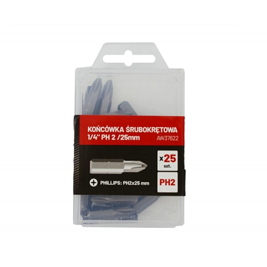 Изображение AWTools kocówka rubokrtowa 1/4" PH 2 25mm 25 sztuk (AW37622)
