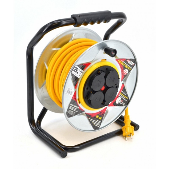 Picture of AWTools przeduacz bben metalowy óty Heavy Duty 40m 3x1,5 mm 16A, 3680W, IP44 (AW70260)