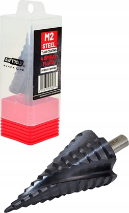 Изображение AWTOOLS WIERTO STOPNIOWE SPIRALNE M2-TiAlN / 4-20mm /BL