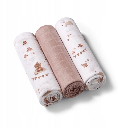 Изображение BabyOno BABY ONO 397/15 PIELUSZKI Z WÓKIEN BAMBUSA NATURAL BAMBO* BRZOWY