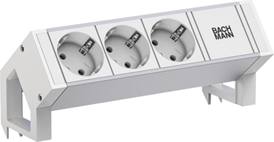 Picture of Bachmann DESK2 ALU WHITE 3xCEE7/3 0.2m GST18 RAL9010