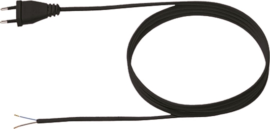 Picture of Bachmann supply cable 2x0.75 3m black, H03VVH2-F Euro plug unpacked
