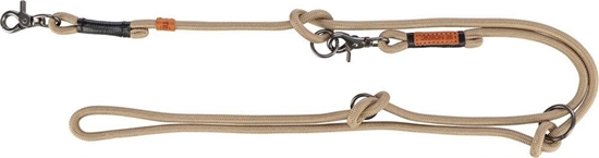 Picture of BE NORDIC, smycz regulowana, dla psa, piaskowa/czarna, linka, SM: 2.00 m/o 8 mm