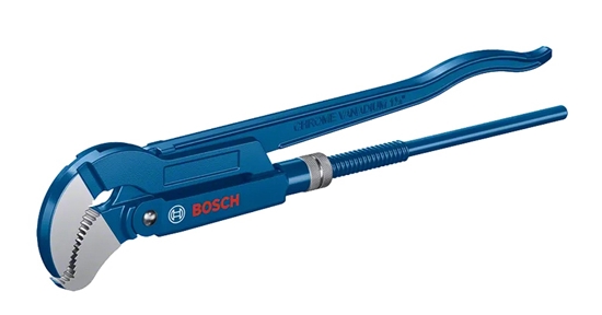 Изображение Bosch Bosch plumbing corner pipe wrench 45° Professional 420mm, S-jaw, pipe / water pump pliers (blue, gripping jaw position 45°)
