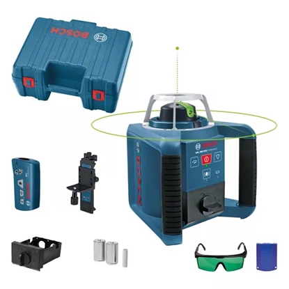 Изображение Bosch Bosch rotation laser GRL 300 HVG Professional, with holder (blue, case, green laser line)