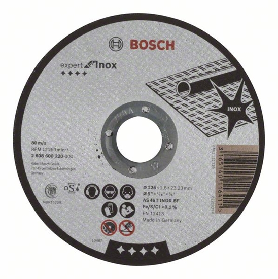 Изображение Bosch BOSCH TARCZA METAL 125mm x 1,6mm x 22mm EXPERT FOR INOX