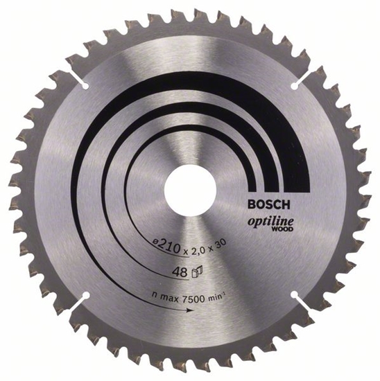 Picture of Griešanas disks kokam Bosch OPTILINE WOOD; 210x2x30,0 mm; Z48; 15°