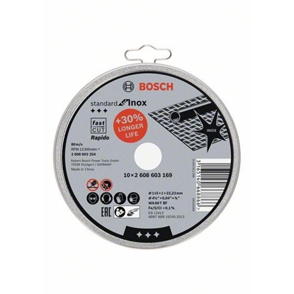 Picture of Abrazīvais griešanas disks Bosch Standard for Inox 2608603169; 115x22,23 mm