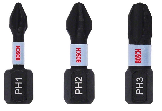 Picture of Bosch ZESTAW BITOW IMPACT CONTROL 3 SZT. 25MM / PH1, PH2, PH3 / BOSCH
