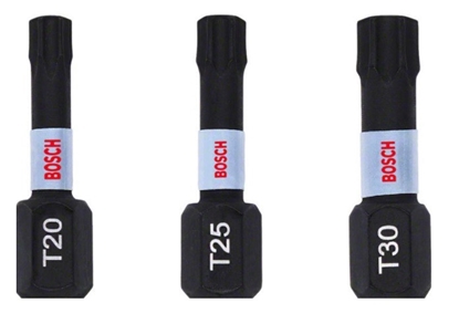 Attēls no Bosch ZESTAW BITOW IMPACT CONTROL 3 SZT. 25MM /T20, T25, T30 / BOSCH