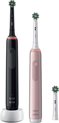Picture of Braun Oral-B Pro 3 3900N Gift Edition  electric toothbrush (black/pink  incl. 2nd handpiece)