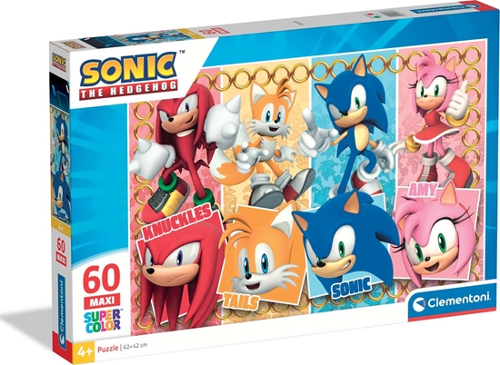 Изображение Clementoni Puzzle Maxi SuperColor Sonic 60 elementów (26073)