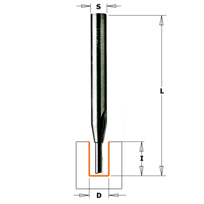 Attēls no CMT Frez prosty HM dugi 3 x 60mm (712.030.11)