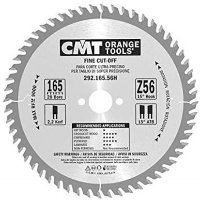 Изображение Griešanas disks kokam CMT 292; 165x2,2x20,0 mm; Z56; 10°