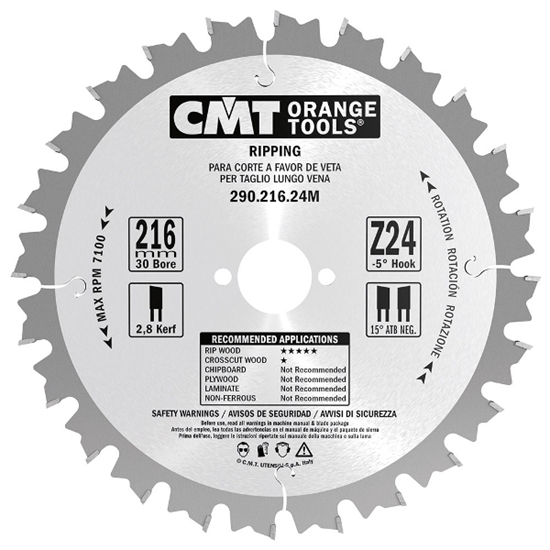 Изображение Griešanas disks kokam CMT 290; 210x2.8x30; Z24; 20°