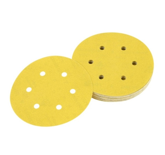 Изображение Daudzfunkcionālajām orbitālajām slīpmašīnām paredzētā smilšpapīra loksnes DeWalt DT3125-QZ; 150 mm; K120; 10 gab.