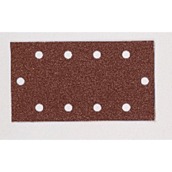 Изображение Daudzfunkcionālajām orbitālajām slīpmašīnām paredzētā smilšpapīra loksnes Virutex velcro; 93x185 mm; P150; 50 gab.