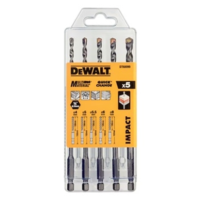 Изображение Daudzfunkcionālu urbju komplekts DeWalt DT60099-QZ; 1/4''; 4,0-8,0 mm; 5 gab.