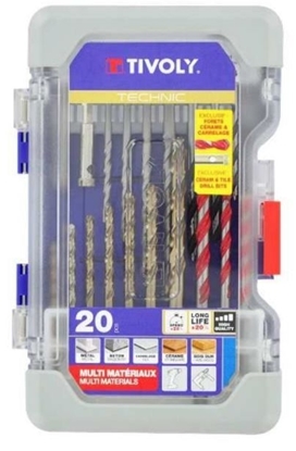 Attēls no Daudzfunkcionālu urbju komplekts Tivoly Multi Material; 20 gab.