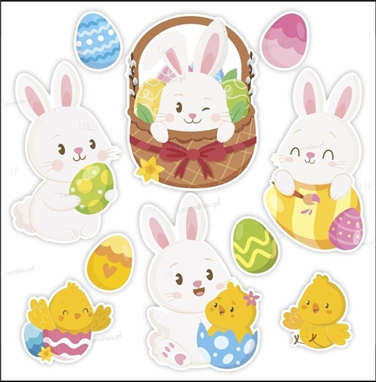 Picture of Dekoracja Wielkanoc Zajczki A4
