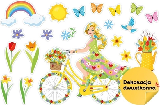 Picture of Dekoracja wiosenna - Pani Wiosna na rowerze 20el