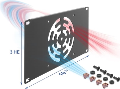 Picture of Delock 10″ 3U Rack Cover for 1 fan 120 x 120 mm dark grey