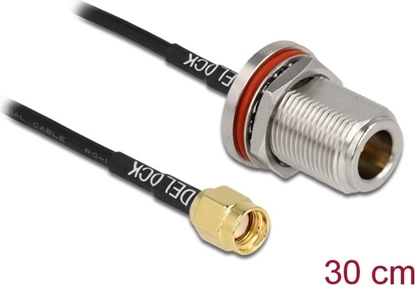 Picture of Delock Antenna Cable RP-SMA plug to N jack RG-174 30 cm