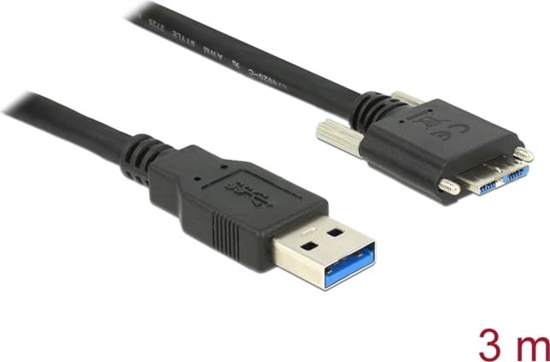 Picture of Delock Cable USB 3.0 type A male > USB 3.0 type Micro-B male with screws 3 m