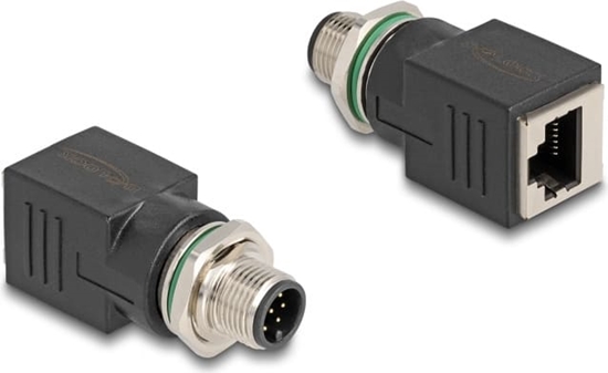 Picture of Delock M12 Adapter A-coded 8 pin male to RJ45 jack straight