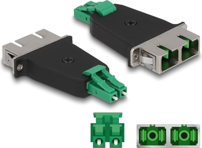Picture of Delock Optical Fiber Hybrid Coupler LC Duplex male to SC Duplex female green