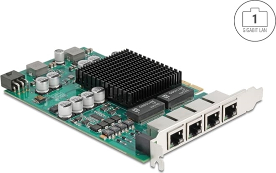 Picture of Delock PCI Express x4 Network Card Gigabit LAN 4 x RJ45 with PoE+ i350