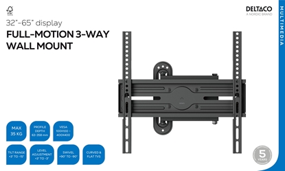 Picture of Deltaco Uchwyt cienny DELTACO peno ruchowy 3 kierunkowy nachylany obrotowy 3265" 35 kg ARM-1200-B 1903427