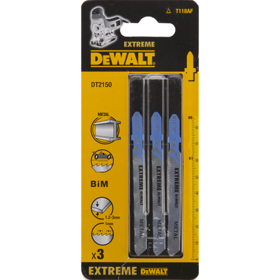 Изображение Dewalt Brzeszczot do wyrzynarek typ T BIM86x61mm 3szt. do metalu DT2150