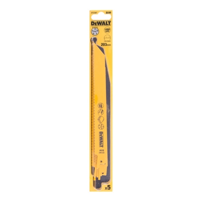 Picture of Dewalt Brzeszczoty do pilarek szablowych BIM 203mm podz. 1,8-2,5mm 5szt. DT2387