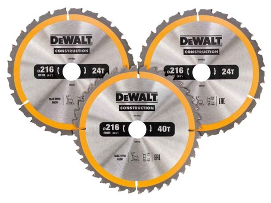 Picture of Dewalt DEWALT CIRCULAR SAW EX SET. 3 pcs. 250mm 2x24z, 1x48z