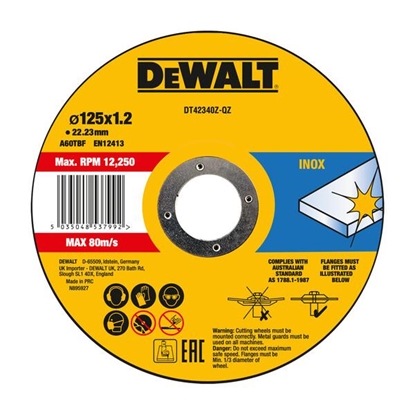 Picture of Dewalt DEWALT TARCZA METAL 180x1,6mm INOX