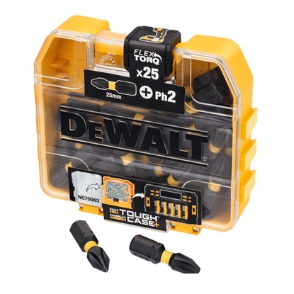 Picture of DEWALT DT70555T-QZ Extreme FLEXTORQ 25pc Set PH2 25mm in Small Bulk Storage Case