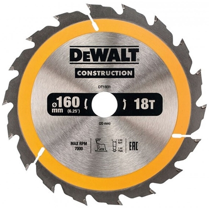 Picture of Dewalt Pia tarczowa 160x20mmx18z - DT1931-QZ