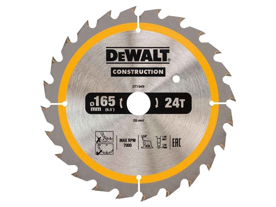 Изображение Dewalt pia tarczowa 165x20mm, 24 zbów (DT1949-QZ)