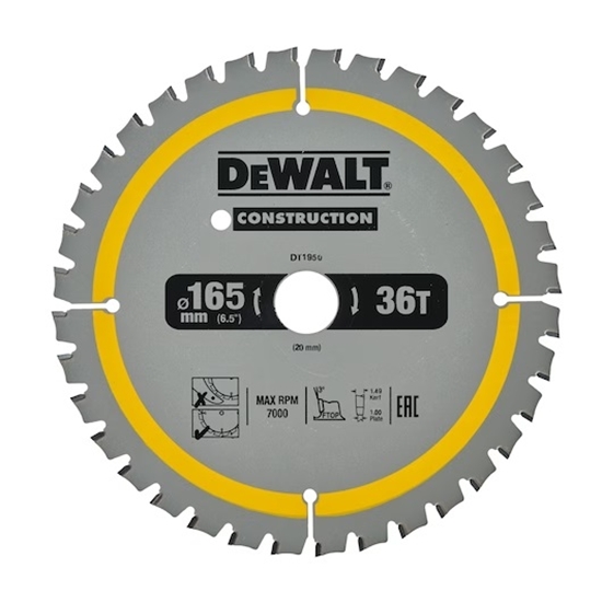 Picture of Dewalt Pia tarczowa 165x20mmx36z - DT1950-QZ