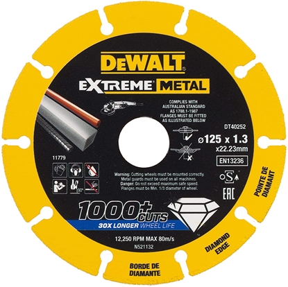 Picture of Dewalt Tarcza diamentowa do metalu Extreme Metal 125x22.23x1.3mm (DT40252-QZ)