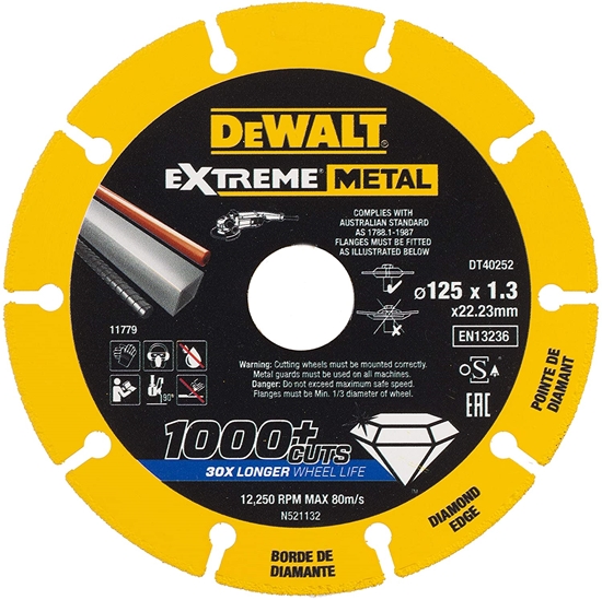 Picture of Dewalt Tarcza diamentowa do metalu Extreme Metal 125x22.23x1.3mm (DT40252-QZ)