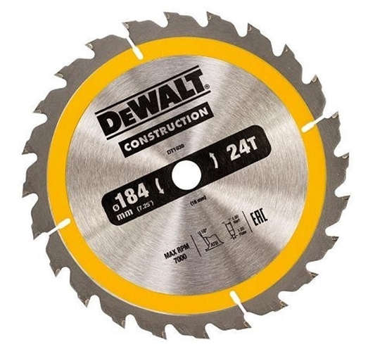 Picture of Dewalt tarcza DT1939 do pilarek przenonych 184x16mm (DT1939-QZ)