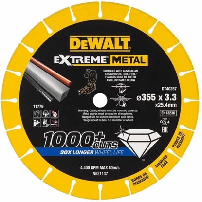 Picture of Dewalt Tarcza Metal 355x3,3x25,4mm Diamentowa (DT40257)