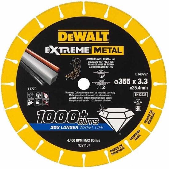 Picture of Dewalt Tarcza Metal 355x3,3x25,4mm Diamentowa (DT40257)