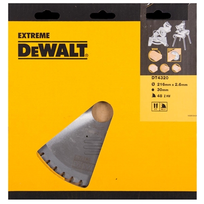 Изображение Griešanas disks kokam DeWalt; 216x2,6x30,0 mm; Z48; -5°
