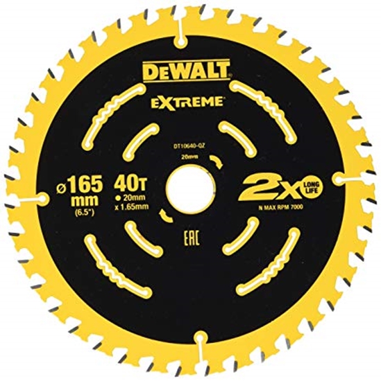 Picture of Dewalt Tarcza pilarska EXTREME do pilarek akumulatorowych 165mm 40 zbów (DT10640-QZ)